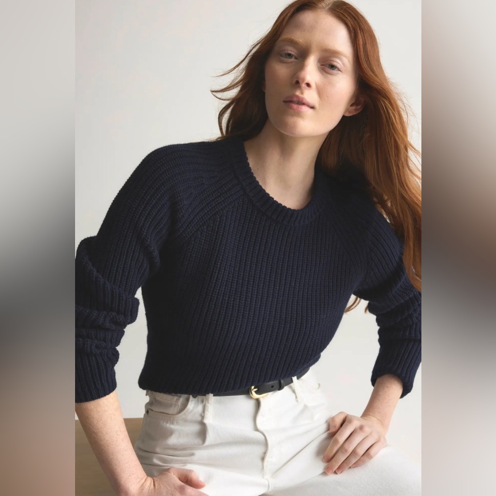 Quince 100% Organic Cotton Fisherman Crew Sweater - Picture 2 of 7